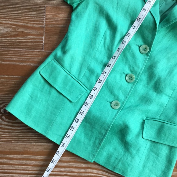 Lafayette 148 green linen jacket 4 6 - Picture 4 of 10
